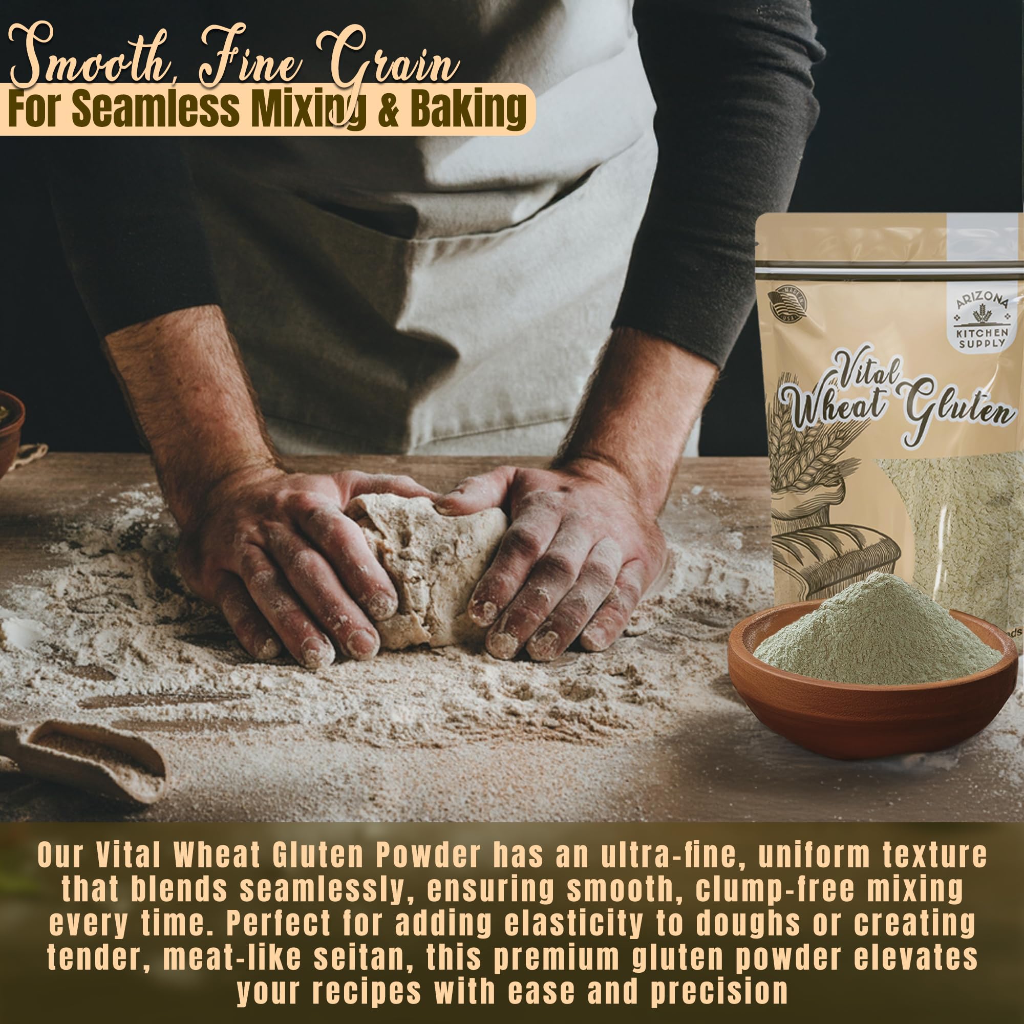 ARIZONA KITCHEN SUPPLY Vital Wheat Gluten supports vegan wings with satisfying texture.