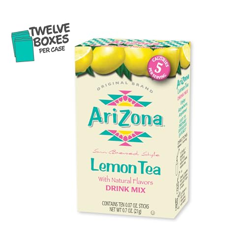 AriZona Lemon Tea Stix dissolving in water for instant flavor.