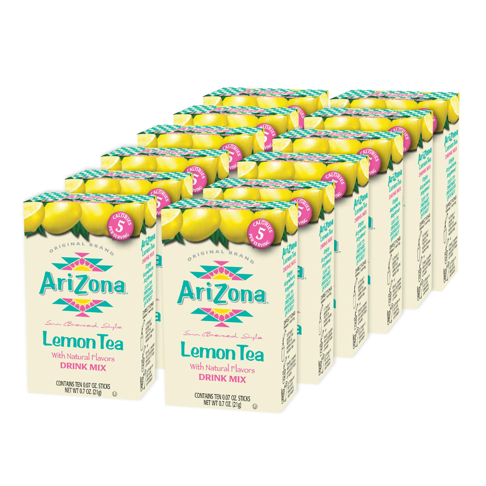 AriZona Lemon Tea Stix packaging front for on-the-go refreshment.