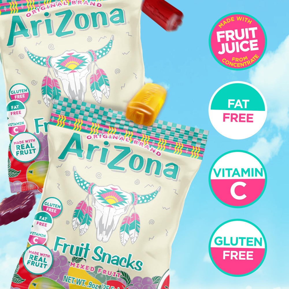 Kid enjoys AriZona snacks in a lunchbox, compact and tasty