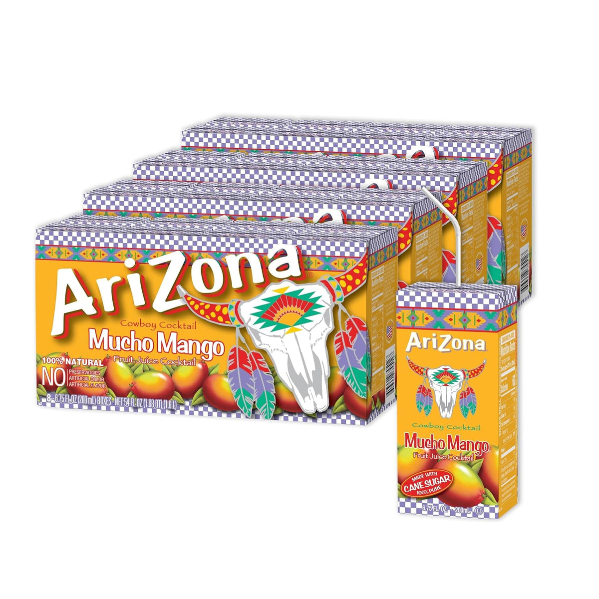 Arizona Mucho Mango tetra box pack ready for on-the-go refreshment.