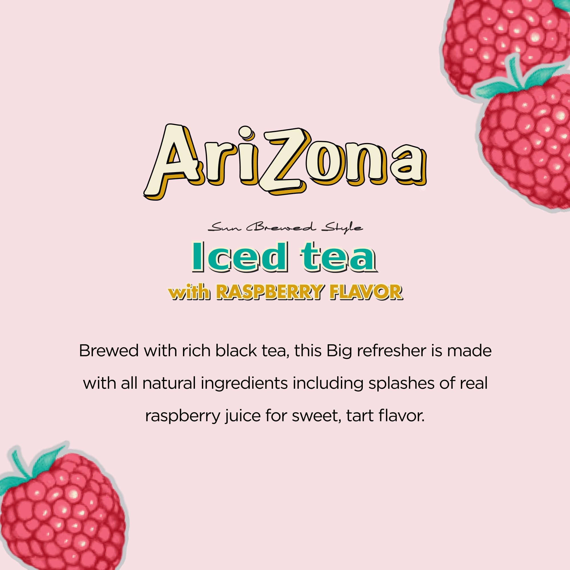 Pouring Arizona Raspberry Tea into a glass for a brisk sip