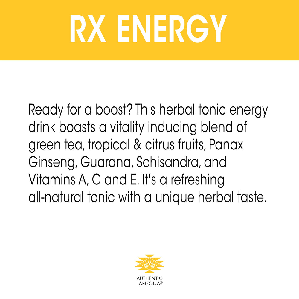 AriZona RX Energy being poured into a glass, emphasizing refreshment and natural flavor.