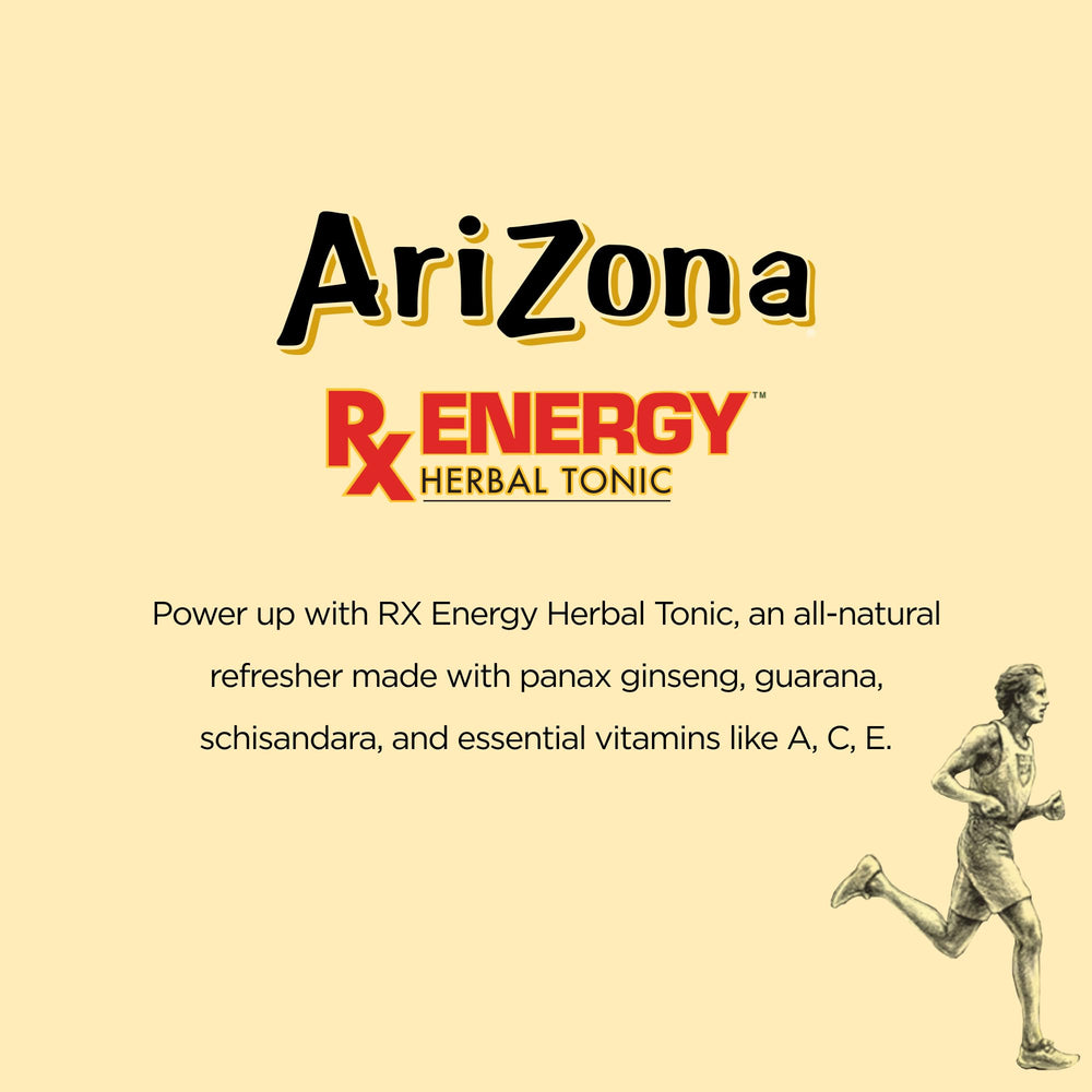 AriZona Rx Energy 12-pack case displayed for bulk purchase on shelves.