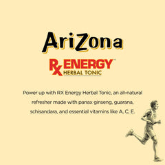 AriZona Rx Energy 12-pack case displayed for bulk purchase on shelves.