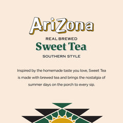 Arizona Sweet Tea sunlit can on table shows thirst-quenching option