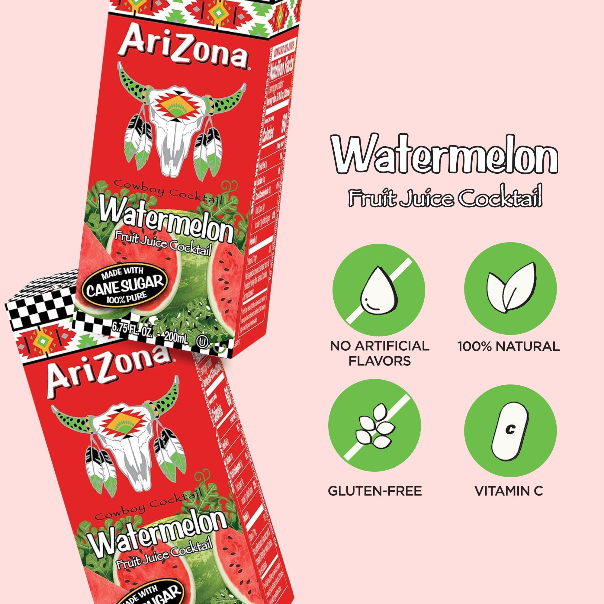 Arizona Watermelon Drink closeup juice captures real fruit flavor and vibrant color.