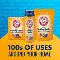 Arm & Hammer Pure Baking Soda Shaker with resealable lid for mess-free refills.