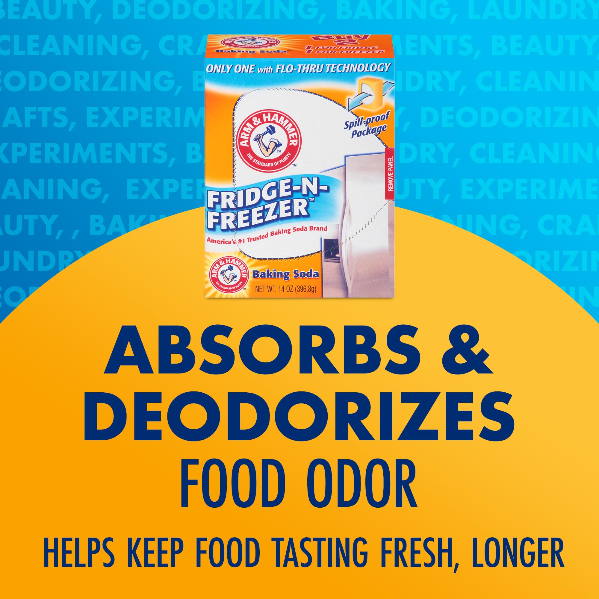 Arm and Hammer Flo-Thru technology vents provide enhanced odor control.