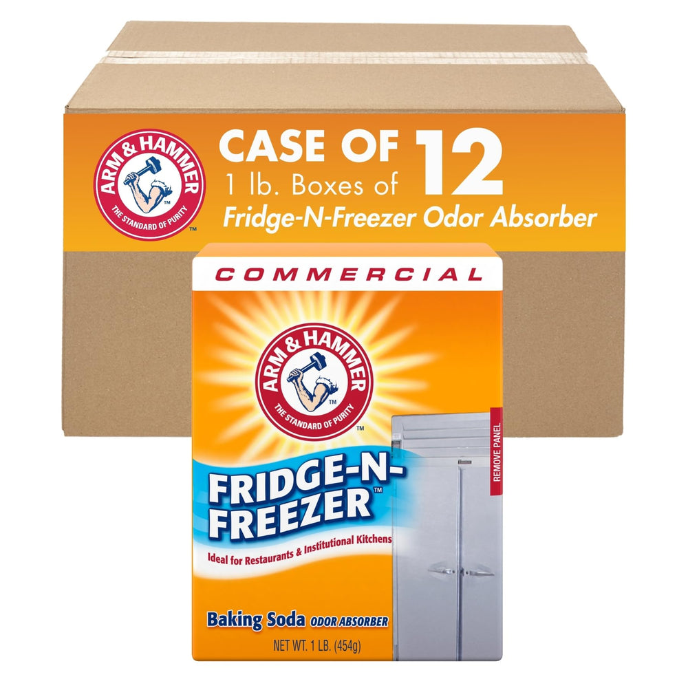 Arm & Hammer Fridge-N-Freezer Professional box absorbs odors in commercial fridges.