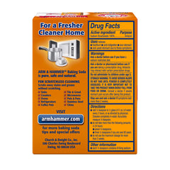 Arm & Hammer Pure Baking Soda 2-pack label highlights value for baking and cleaning