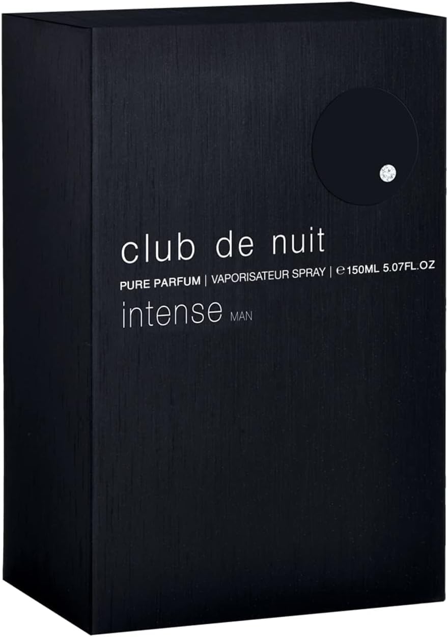 Armaf Club De Nuit Intense bottle under light emphasizes premium finish