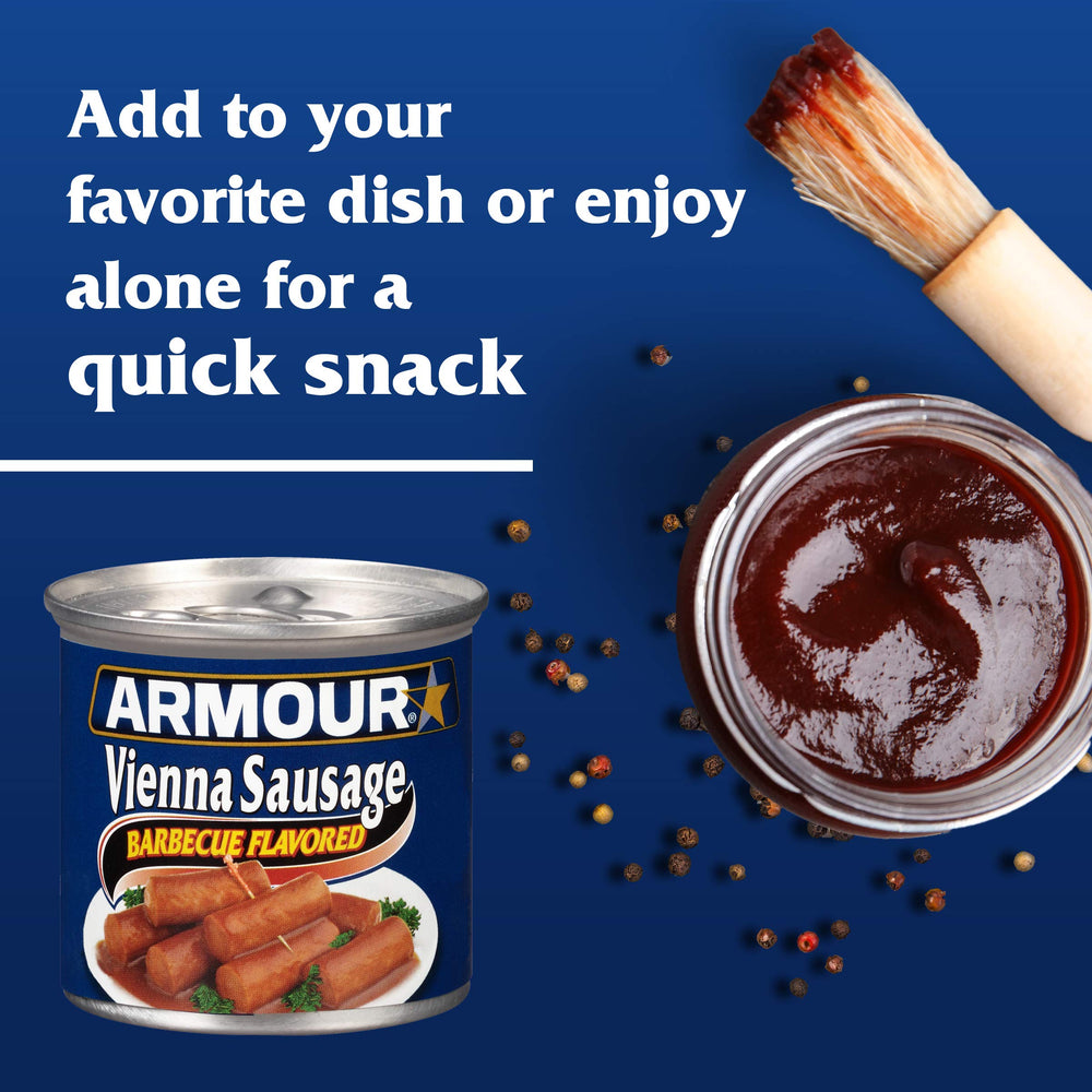 Armour Star Barbecue Vienna Sausage ingredients include chicken with beef and pork.