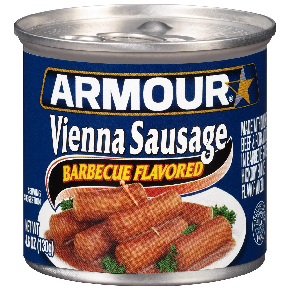 Armour Star BBQ Vienna sausage in can for quick, ready-to-eat snacking