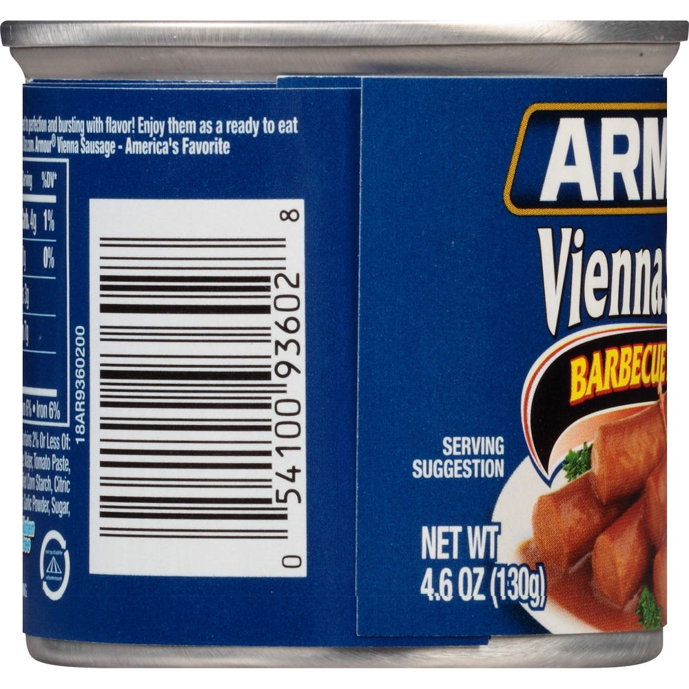 Armour Star BBQ Vienna sausage ready-to-eat snack, no cooking needed