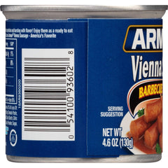 Armour Star BBQ Vienna sausage ready-to-eat snack, no cooking needed