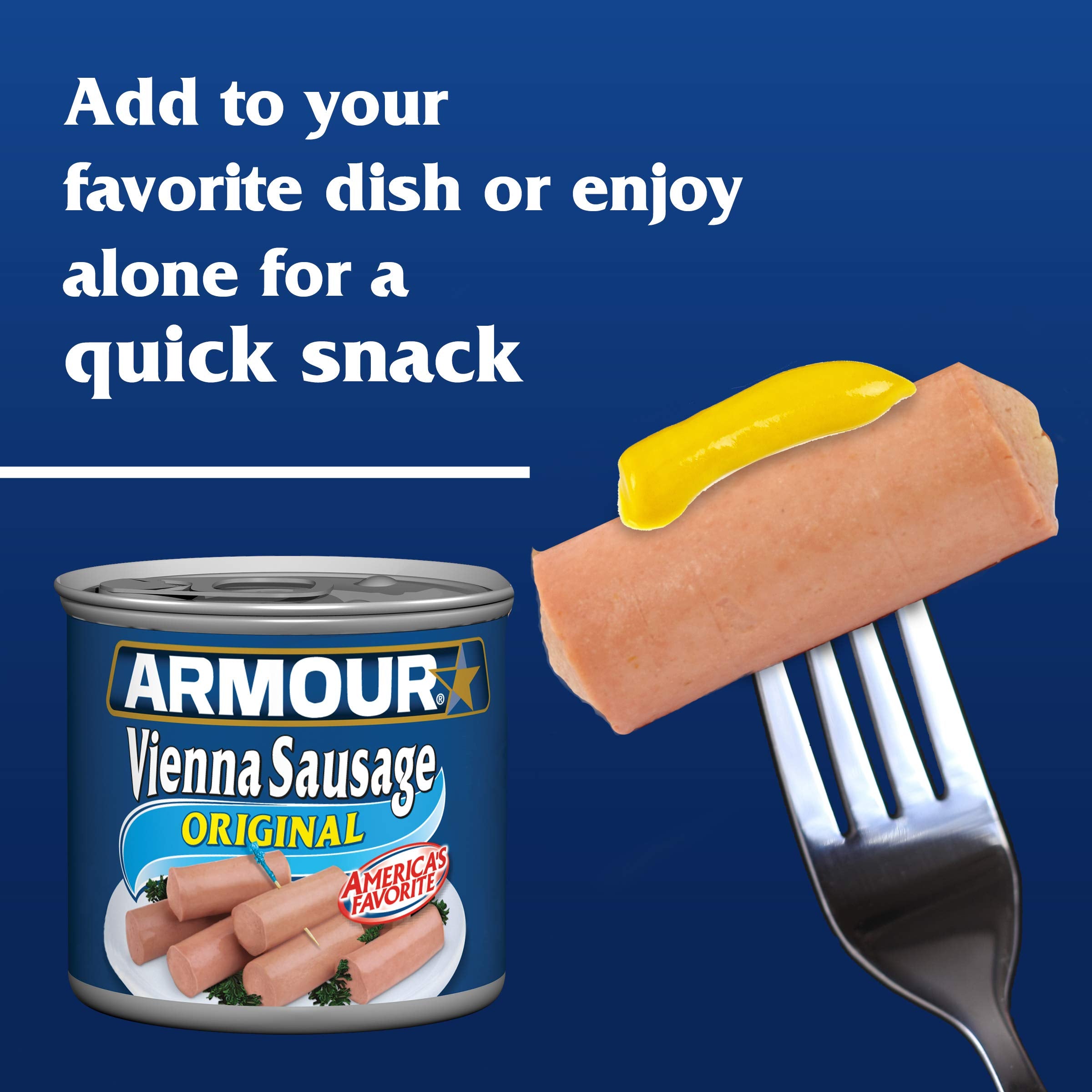 Armour Star Vienna sausage photographed in fridge after opening for freshness.