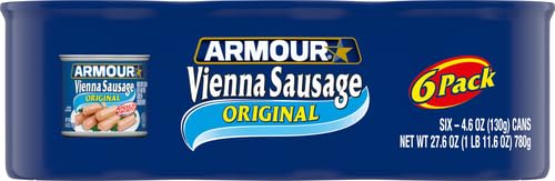 Armour Star Vienna sausage served on plate for easy meals.
