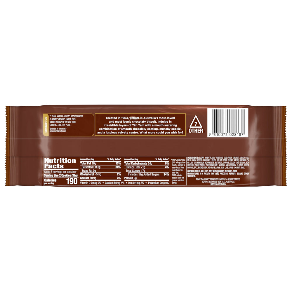 Arnott's Tim Tam Original flavour cookies in package, ideal for gifting and daily indulgence.