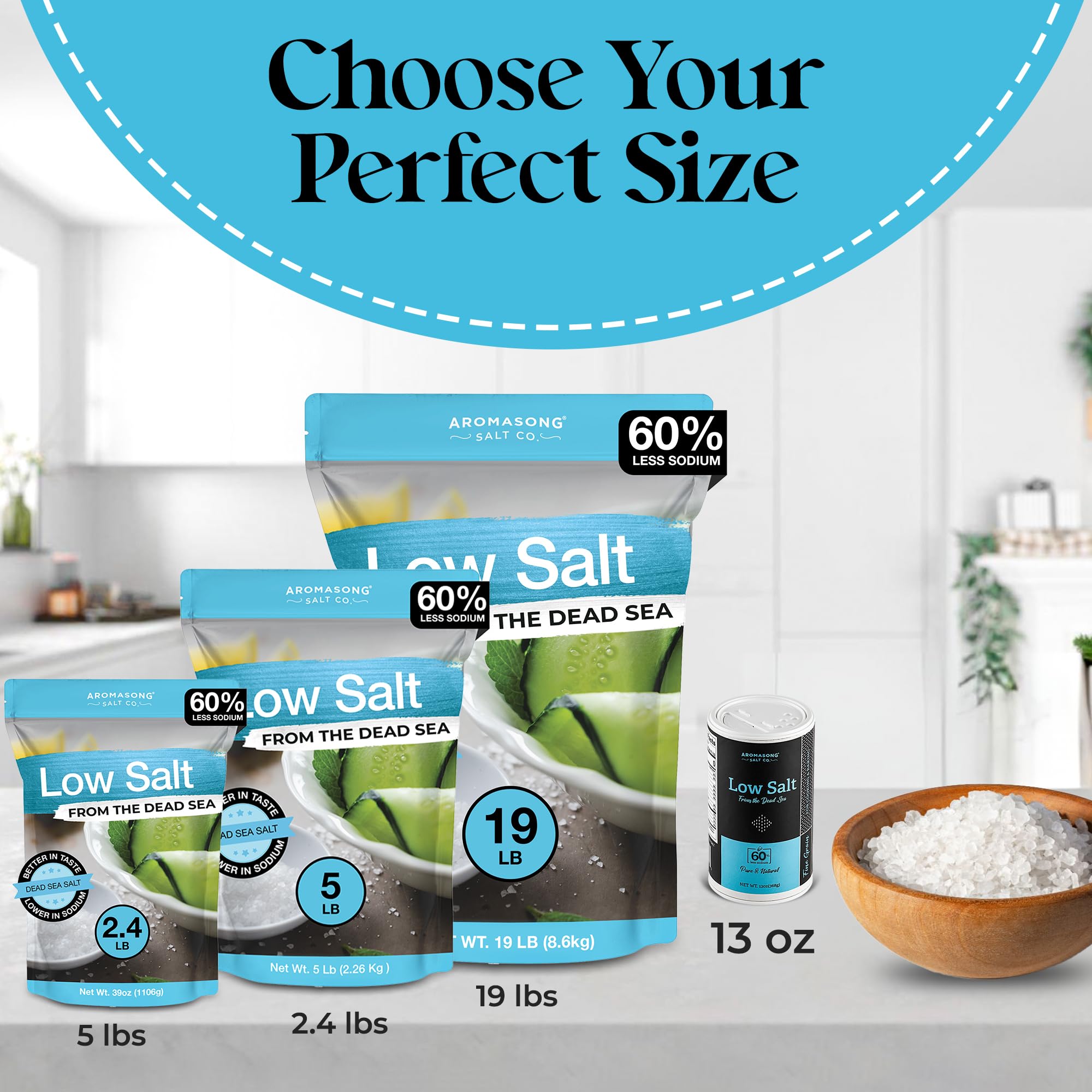 Aromasong Dead Sea minerals with potassium for balanced flavor.