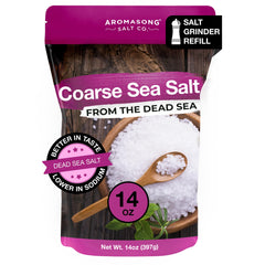 Aromasong dead sea salt coarse refill bag for grinders enhances daily seasoning