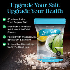 Aromasong Dead Sea salt crystals offer mineral-rich seasoning.