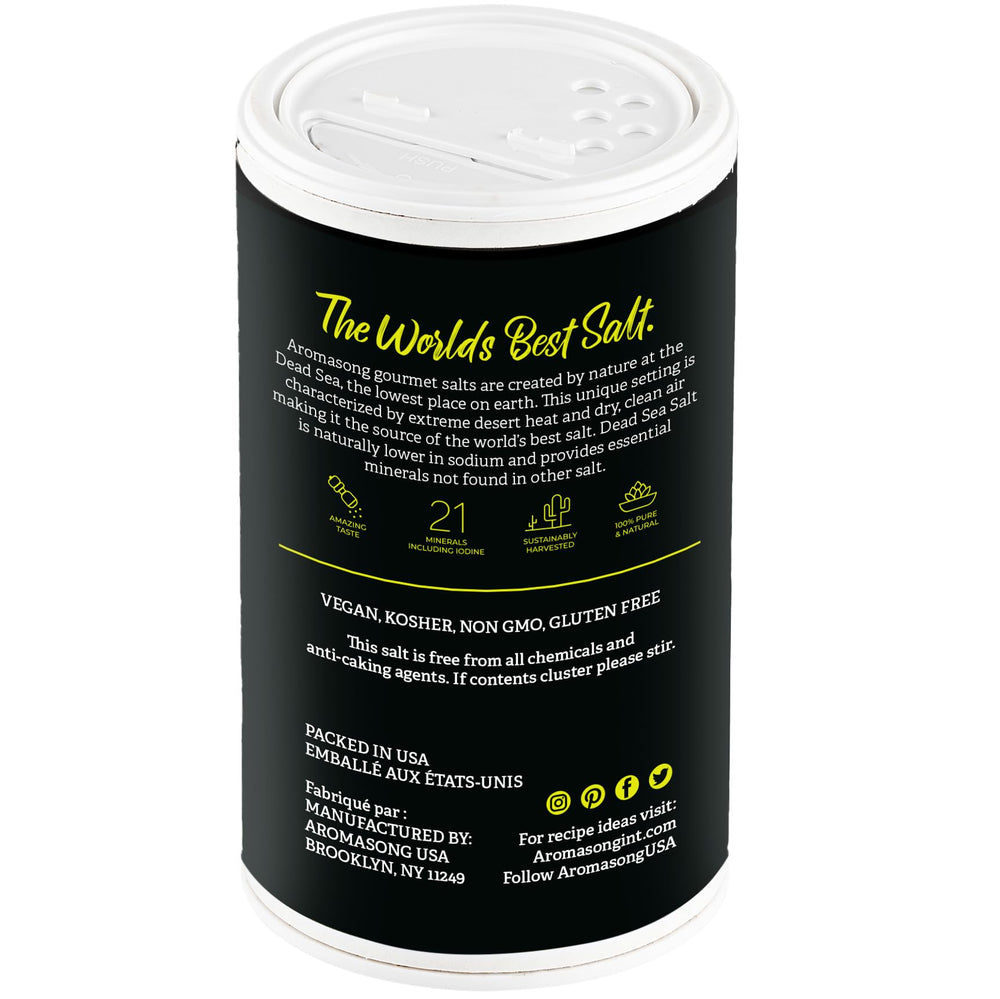 Aromasong Dead Sea Salt mineral content label highlights minerals