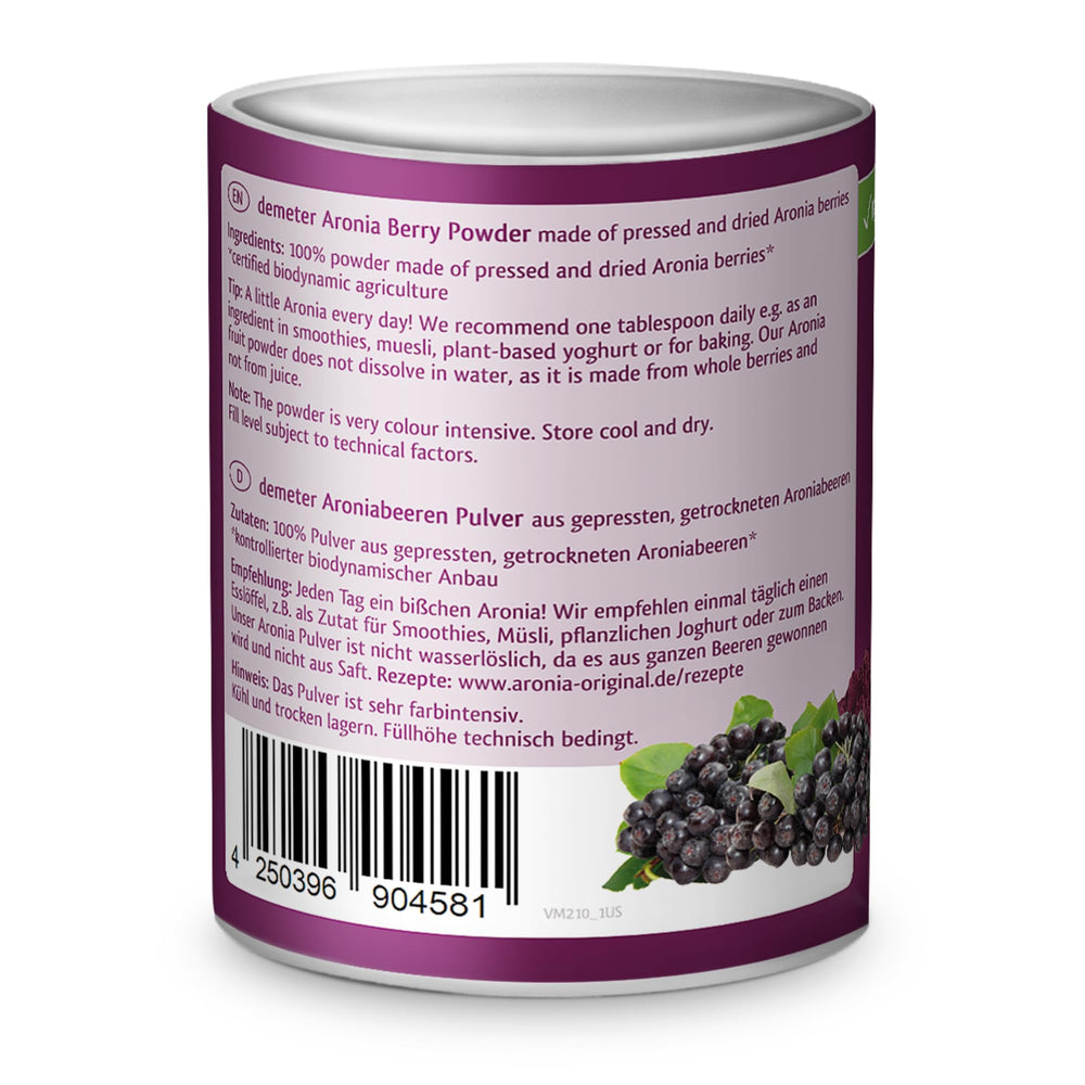 Smoothie bowl topped with Aronia Original powder for color and flavor.