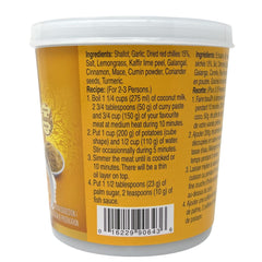 Close-up of ingredients and paste texture from Aroy-D yellow curry paste, ideal for rich curries.