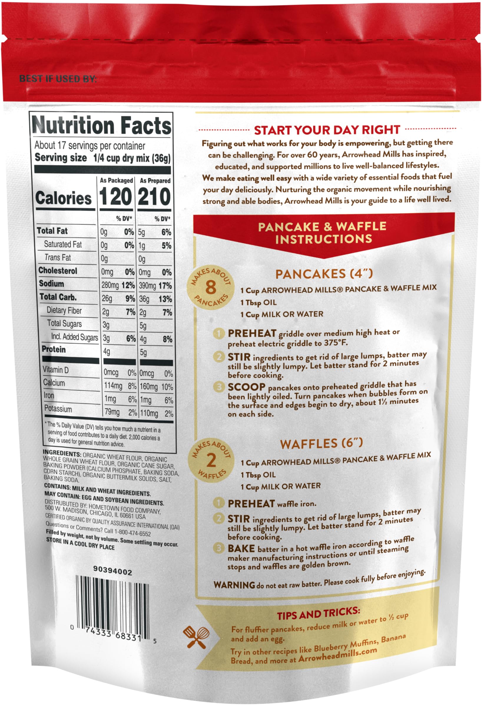 Arrowhead Mills Organic Whole Grain Wheat Flour for wholesome baking