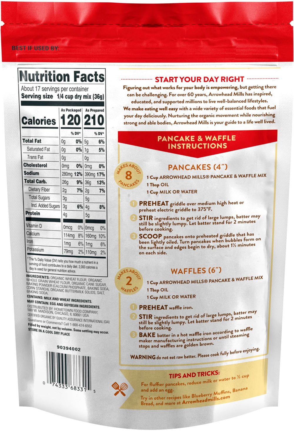 Arrowhead Mills Organic Whole Grain Wheat Flour for wholesome baking