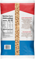 Arrowhead Mills texture close-up shows crunchy puffed brown rice.