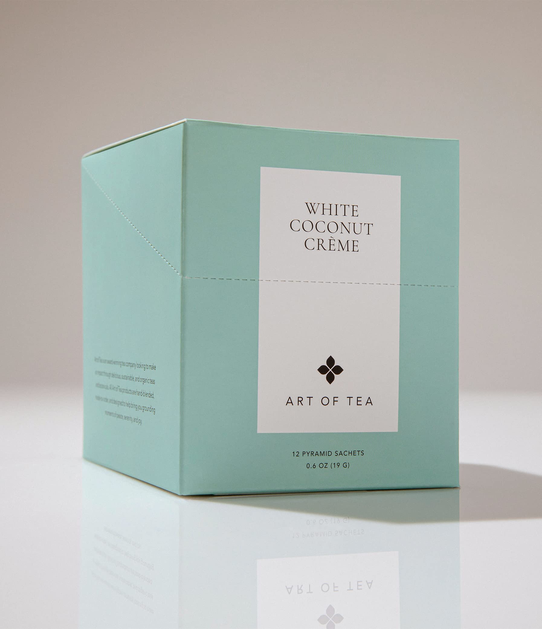 Art of Tea Organic White Coconut Creme sampler box for gifting and tasting.
