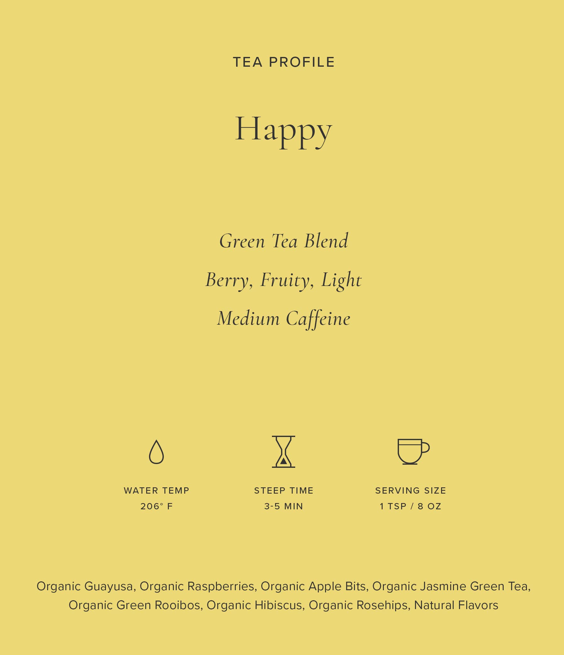 Open Art of Tea Organic Happy Tea sachet ready for steeping