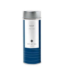 Art of Tea Sleep Tea packaging highlighting organic ingredients for a mindful evening routine.
