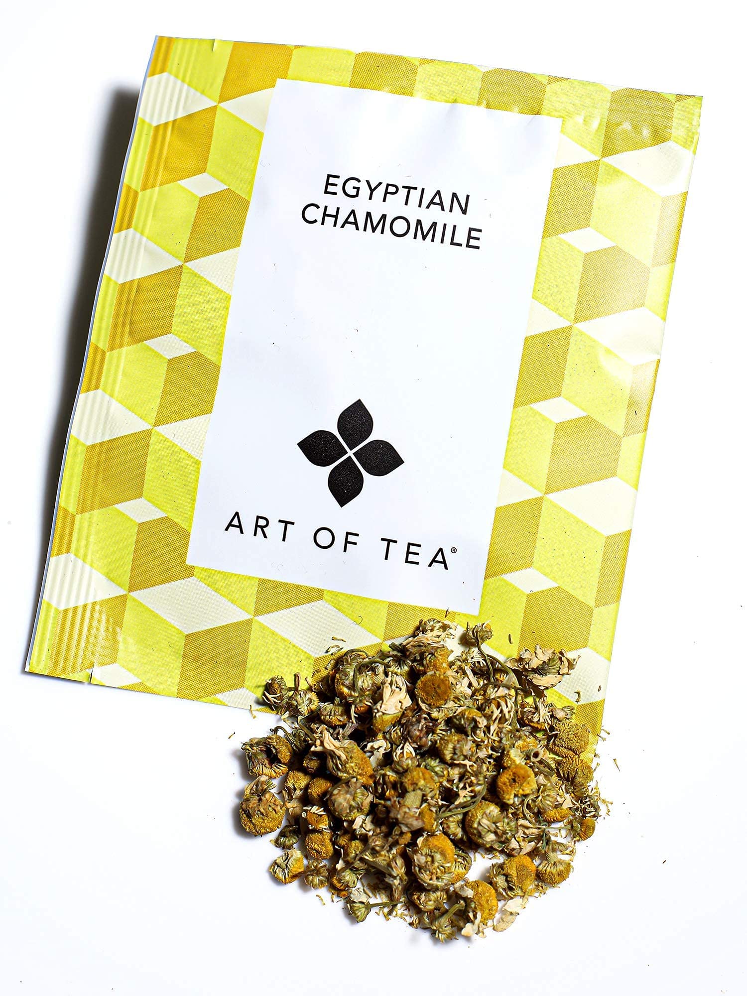 Art of Tea wrapped pyramid sachets preserve freshness for a soothing cup.