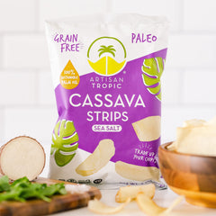 Artisan Tropic Cassava Strips for dipping with hummus and salsa