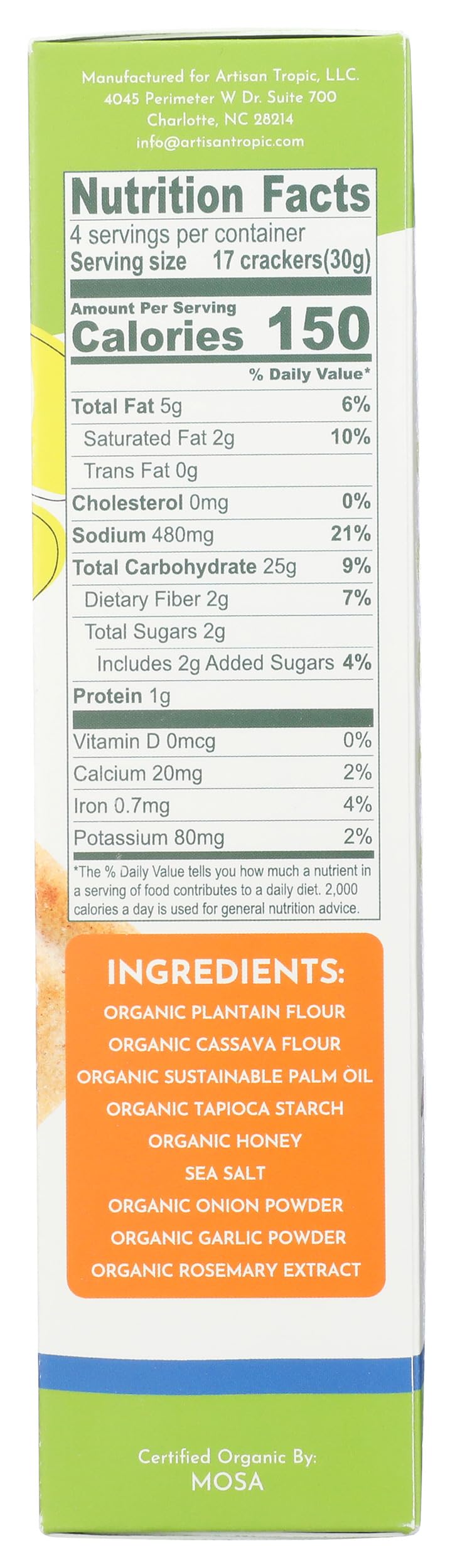 Artisan Tropic Reelie Crackers gluten-free option with organic ingredients for everyday snacking.