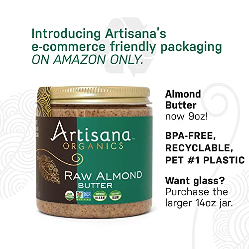 Artisana Almond Butter on toast illustrating a quick, protein-rich snack option.