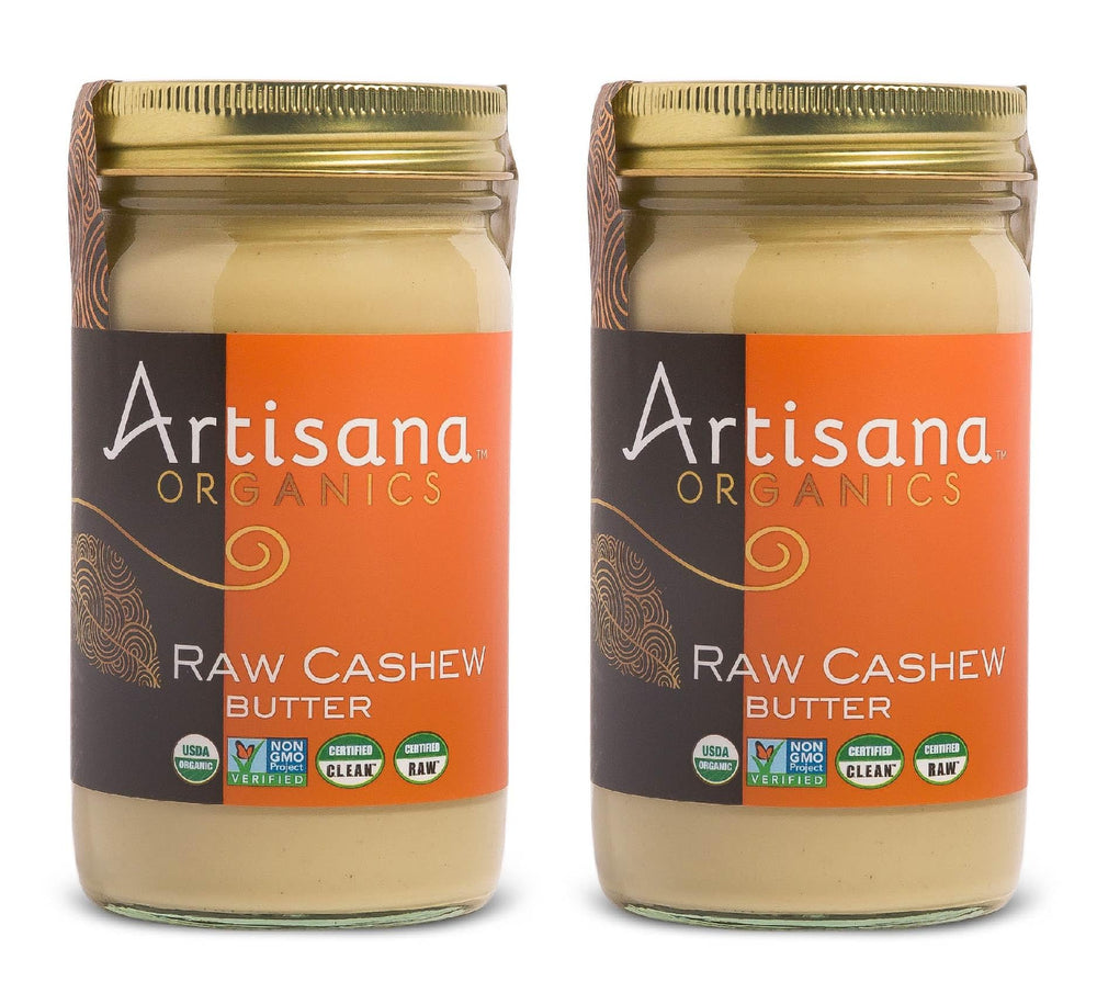 Artisana Cashew Butter raw texture close-up showing creamy spread.