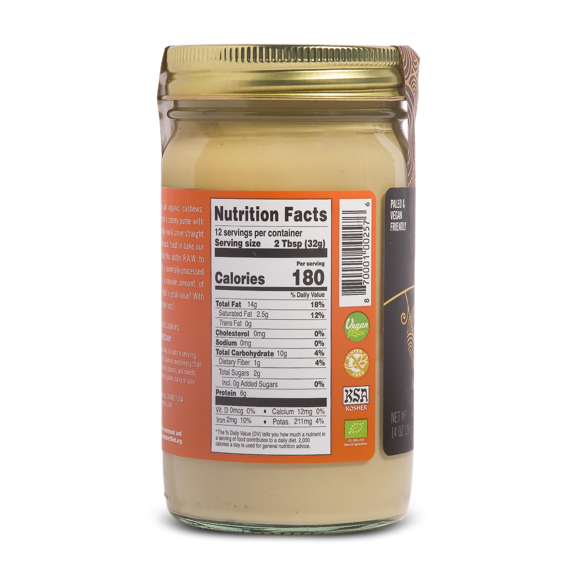 Artisana Cashew Butter in small-batch processing imagery to emphasize purity
