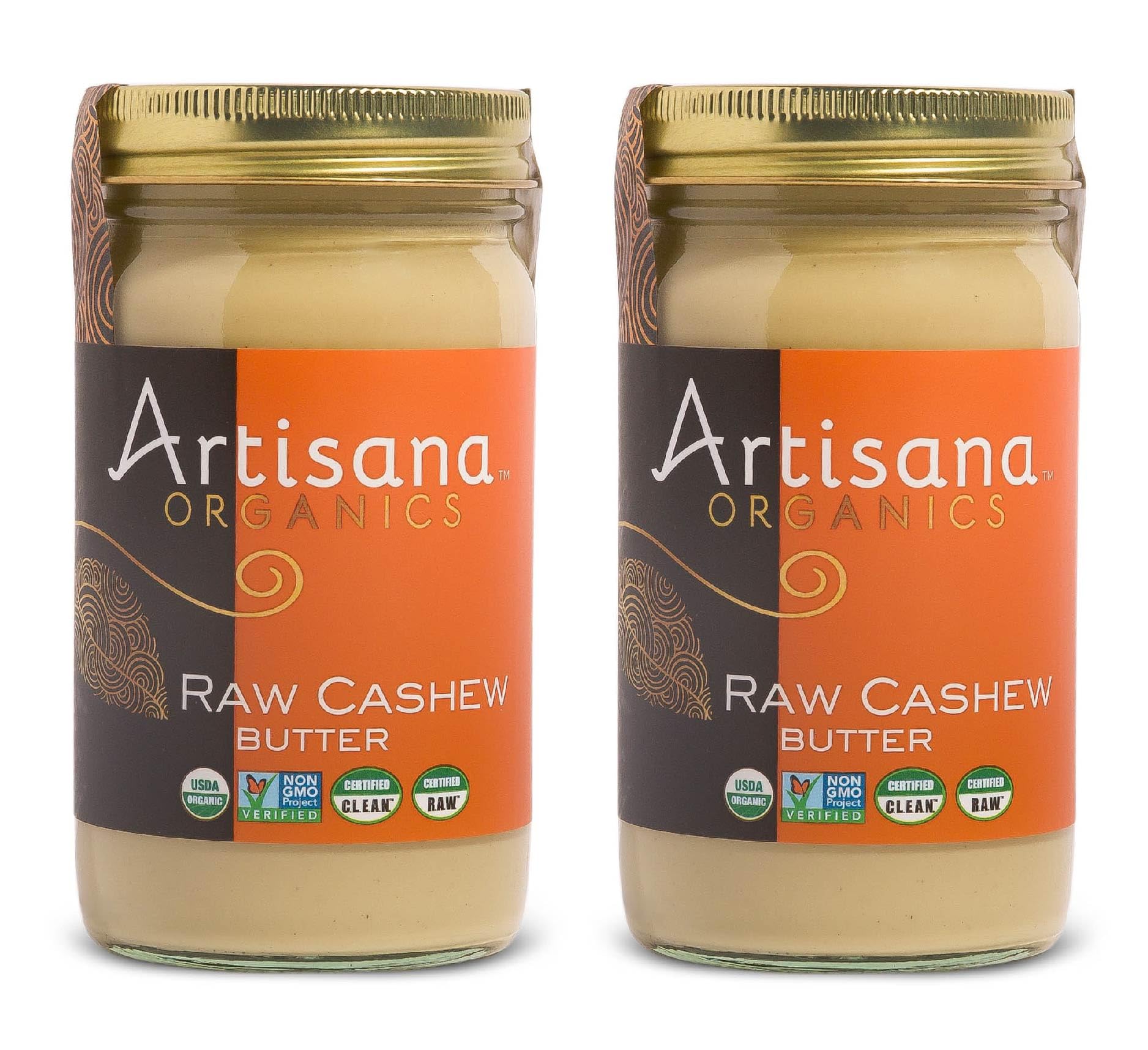 Artisana Cashew Butter two-pack jars for convenient vegan snacking.