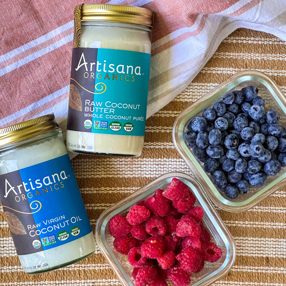 Artisana coconut butter on toast highlighting creamy spreadability