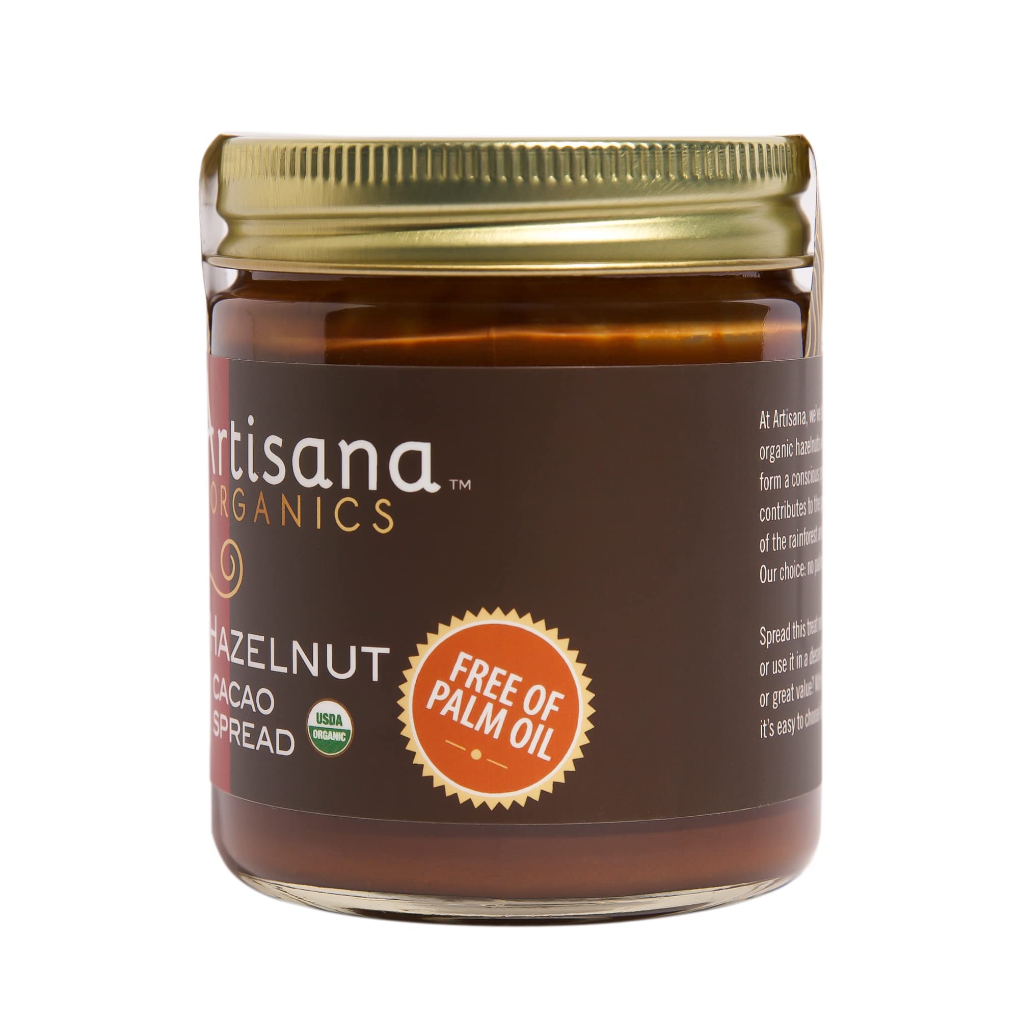 Open jar of Artisana spread showing creamy texture for spreading.