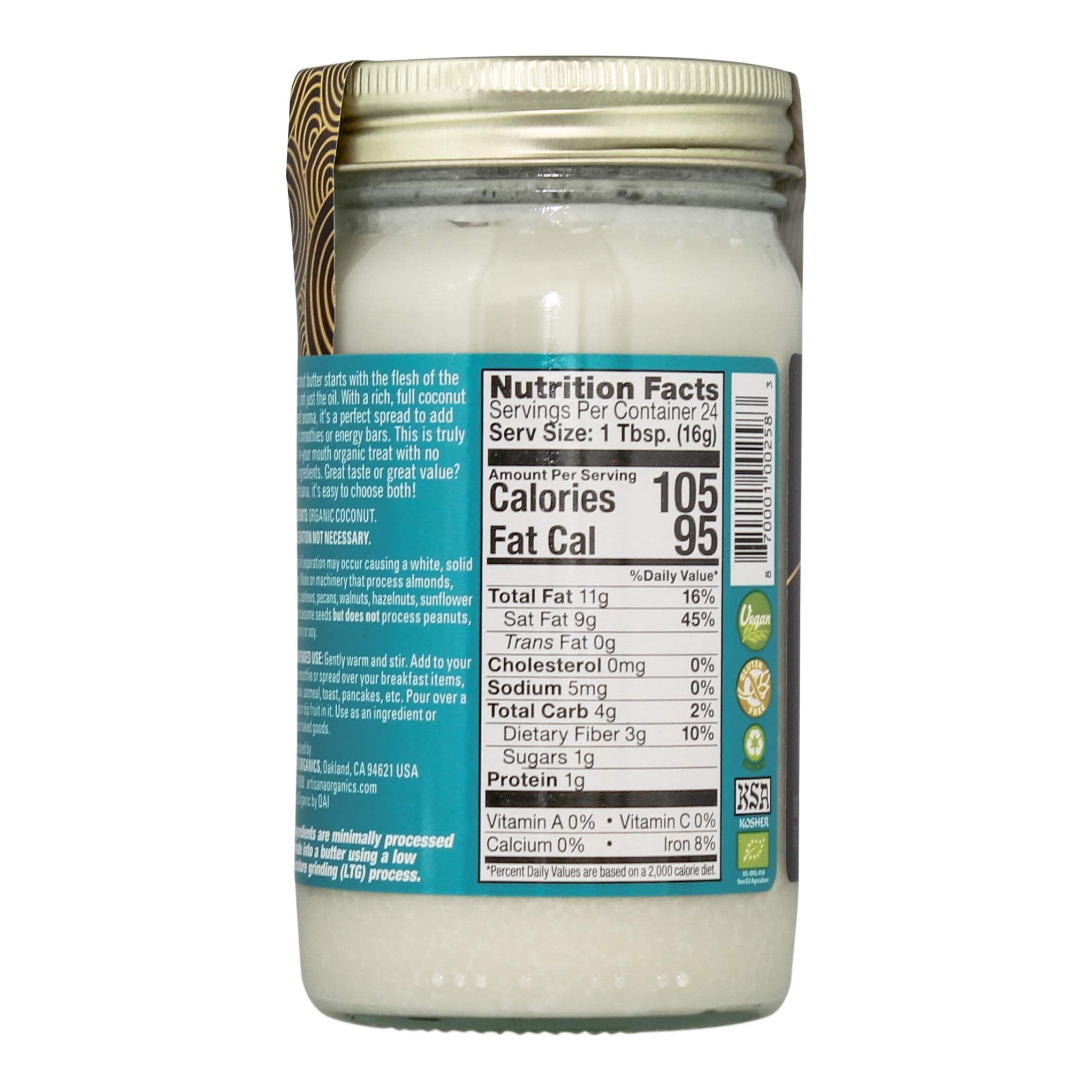 Creamy texture close-up of Artisana coconut butter ideal for smoothies