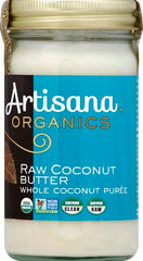Artisana Organics coconuts from organic farms showcased on packaging