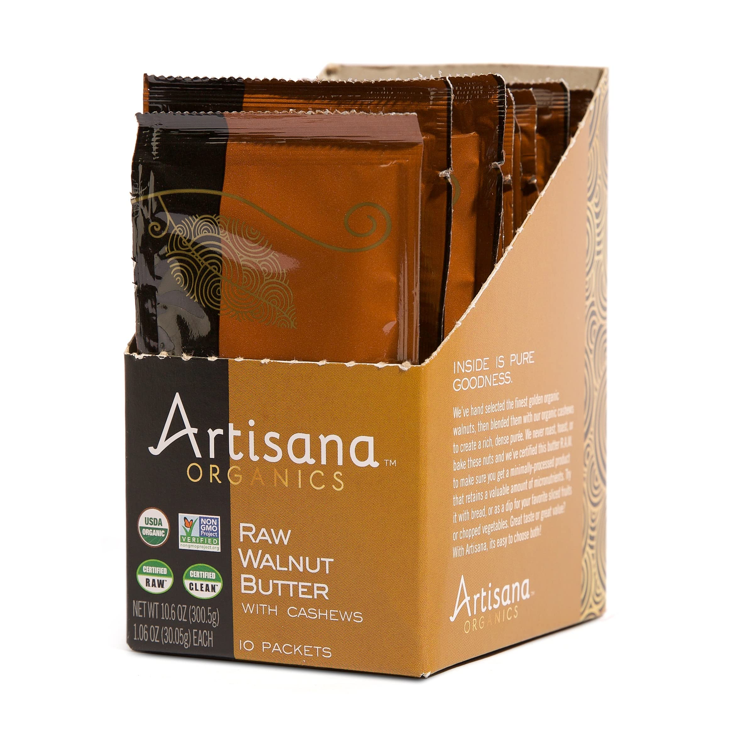 Artisana Walnut Butter two-ingredients pouch highlighting pure flavor for quick snacking.