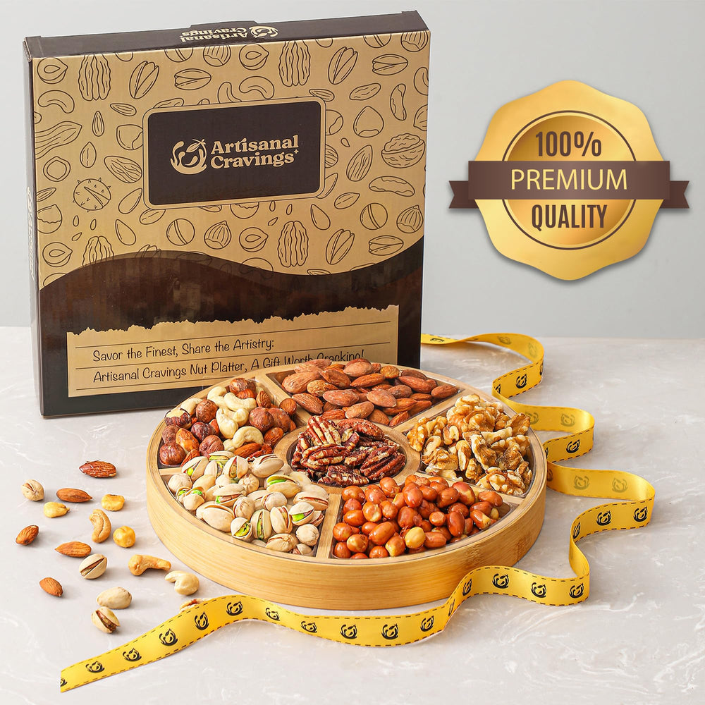 Almonds and walnuts offer hearty flavor in a refined tray.