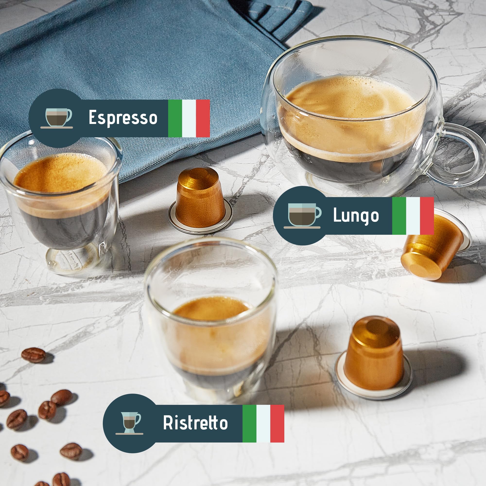 Artuzzi compatible with Nespresso Original machines for seamless coffee moments.