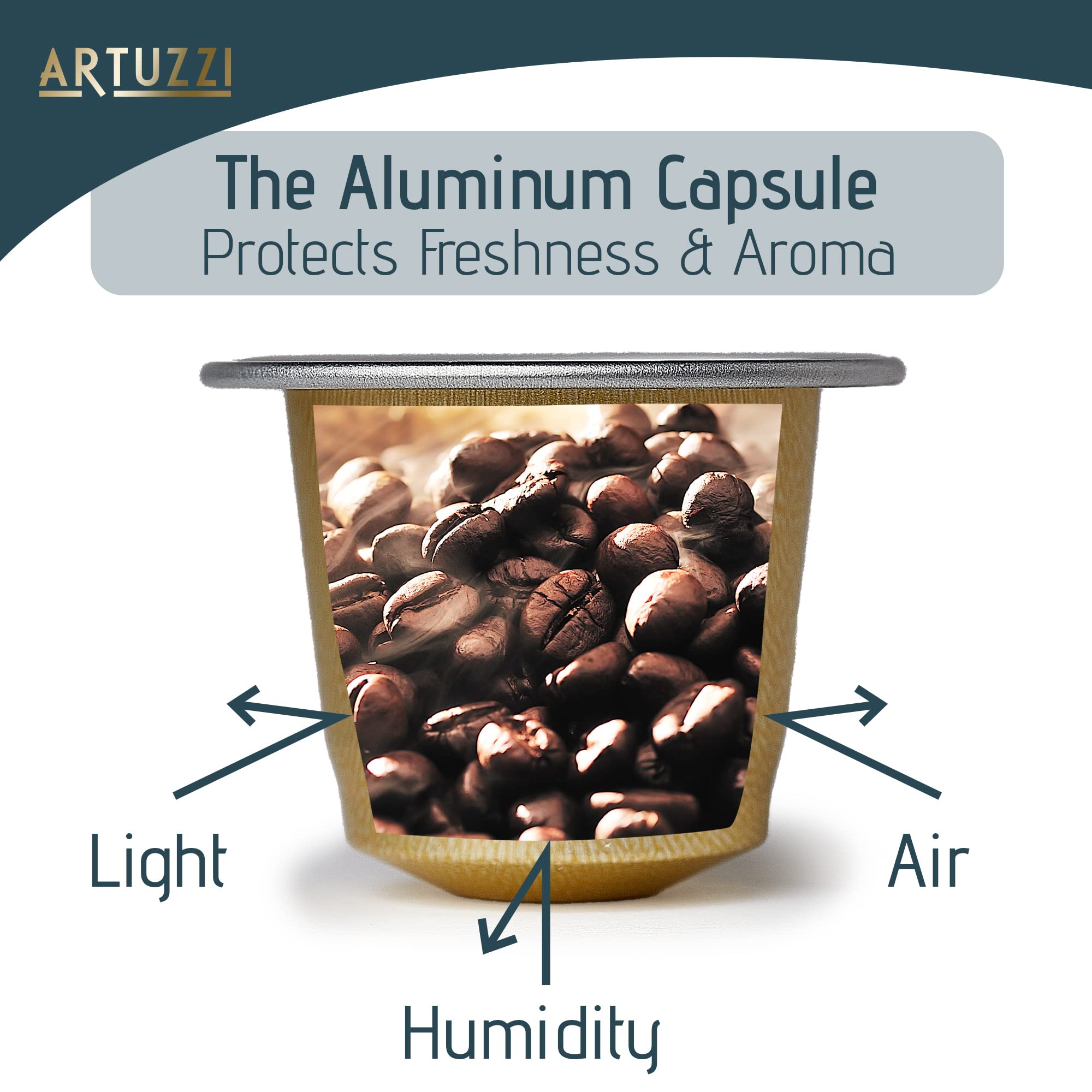 Artuzzi lungo pods create a longer, smooth brew with balanced flavor.